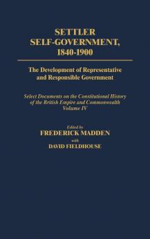 Settler Self-Government 1840-1900