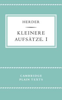 Kleinere Aufsatze I