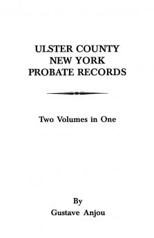 Ulster County New York Probate Records