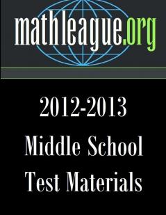 Middle School Test Materials 2012-2013