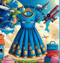 Blue il vestito dai fiori d'oro