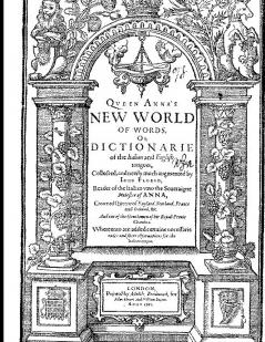 Florio's  Italian English Dictionary of 1611