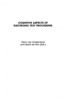 Cognitive Aspects of Electronic Text Processing