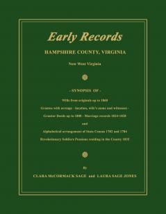 Early Records Hampshire County Virginia Now West Virginia