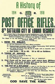 History of the Post Office Rifles 8th Battalion City of London Regiment 1914 to 1918