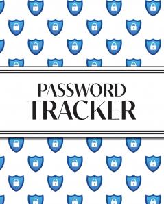 XL Large Print Password Tracker (Lock Shield Blue)