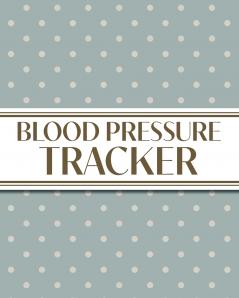 XL Large Print 1-Year Blood Pressure Tracker (Cream Polka Dots on Blue)