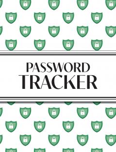 XL Large Print Password Tracker (Lock Shield Green)