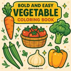 Bold & Easy Vegetable Coloring Book