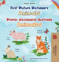 First Picture Dictionary - Animals (English Spanish Bilingual Children's Book)