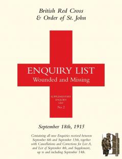 BRITISH RED CROSS AND ORDER OF ST JOHN ENQUIRY LIST FOR WOUNDED AND MISSING