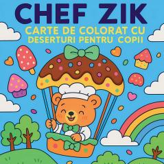 Chef Zik - Carte de colorat cu deserturi pentru copii