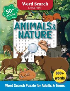 Animals & Nature Word Search Puzzle for Adults and Teens