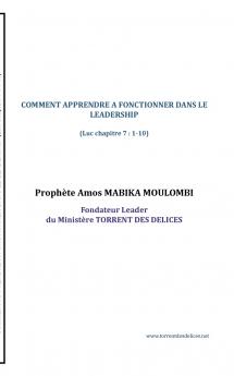 COMMENT APPRENDRE A FONCTIONNER DANS LE LEADERSHIP