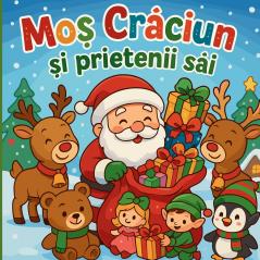 Moș Crăciun și prietenii săi- Carte de colorat