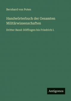 Handwörterbuch der Gesamten Militärwissenschaften