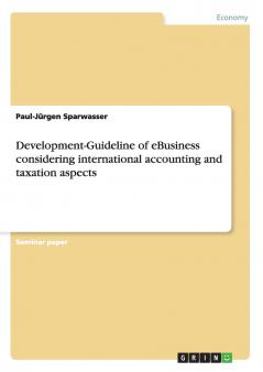 Development-Guideline of eBusiness considering international accounting and taxation aspects