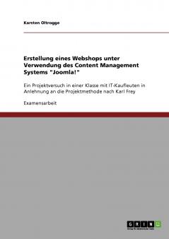 Erstellung eines Webshops unter Verwendung des Content Management Systems Joomla!