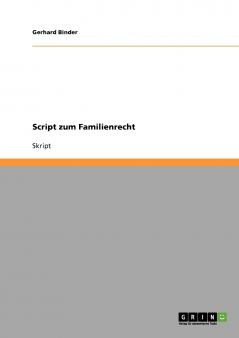 Script zum Familienrecht