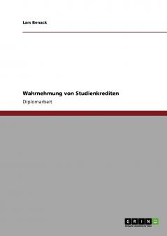 Wahrnehmung von Studienkrediten