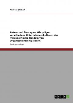 Akteur und Strategie - Wie prägen verschiedene Unternehmenskulturen das mikropolitische Handeln von Organisationsmitgliedern?