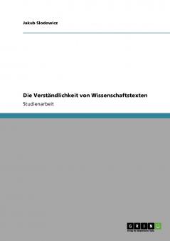 Die Verständlichkeit von Wissenschaftstexten