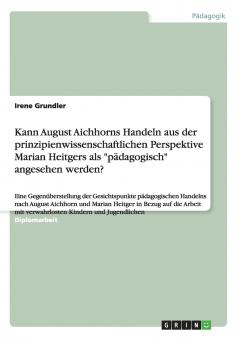 Kann August Aichhorns Handeln aus der prinzipienwissenschaftlichen Perspektive Marian Heitgers als pädagogisch angesehen werden?