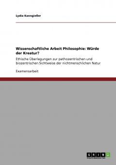 Wissenschaftliche Arbeit Philosophie