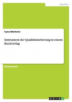 Instrument der Qualitätssicherung in einem Buchverlag