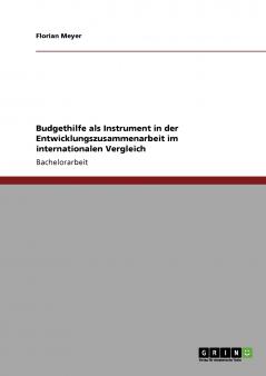 Budgethilfe als Instrument in der Entwicklungszusammenarbeit im internationalen Vergleich