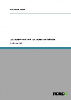 Textverstehen und Textverständlichkeit