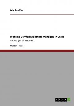 Profiling German Expatriate Managers in China