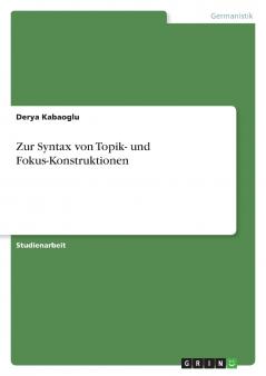 Zur Syntax von Topik- und Fokus-Konstruktionen