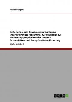 Erstellung eines Bewegungsprogramms (Krafttrainingsprogramms) für Fußballer zur Verletzungsprophylaxe der unteren Extremitäten und Rumpfkraftstabilisierung