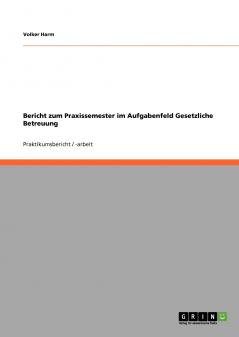 Bericht zum Praxissemester im Aufgabenfeld Gesetzliche Betreuung