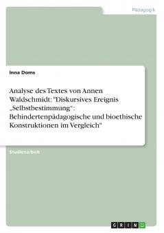 Analyse des Textes von Annen Waldschmidt