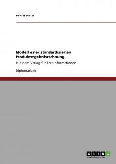 Modell einer standardisierten Produktergebnisrechnung