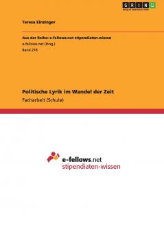 Politische Lyrik im Wandel der Zeit