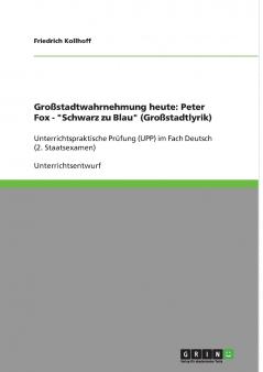 Großstadtlyrik und -wahrnehmung in Peter Fox'  Schwarz zu Blau