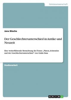 Der Geschlechterunterschied in Antike und Neuzeit
