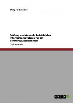 Prüfung und Auswahl betrieblicher Informationssysteme für ein Beratungsunternehmen