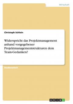 Widerspricht das Projektmanagement anhand vorgegebener Projektmanagementstrukturen dem Team-Gedanken?