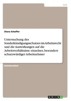 Untersuchung des Sonderk��ndigungsschutzes im Arbeitsrecht und die Auswirkungen auf die Arbeitsverh��ltnisse einzelner besonders schutzw��rdiger Arbeitnehmer