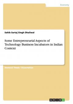 Some Entrepreneurial Aspects of Technology Business Incubators in Indian Context