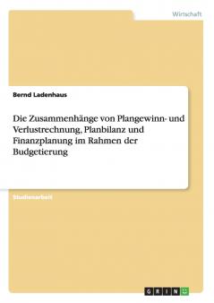 Die Zusammenhänge von Plangewinn- und Verlustrechnung Planbilanz und Finanzplanung im Rahmen der Budgetierung