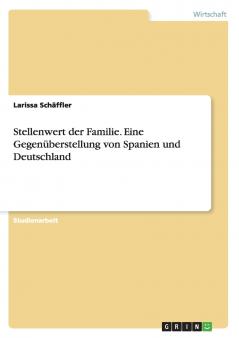 Stellenwert der Familie. Eine Gegenüberstellung von Spanien und Deutschland