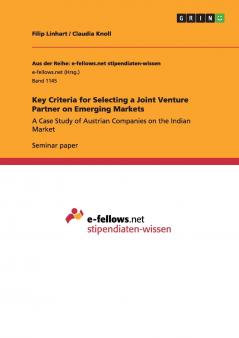 Key Criteria for Selecting a Joint Venture Partner on Emerging Markets