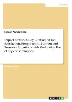 Impact of Work-Study Conflict on Job Satisfaction Presenteeism Burnout and Turnover Intentions with Moderating Role of Supervisor Support