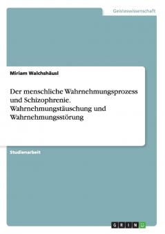 Der menschliche Wahrnehmungsprozess und Schizophrenie. Wahrnehmungstäuschung und Wahrnehmungsstörung