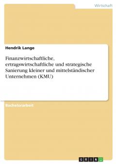 Finanzwirtschaftliche ertragswirtschaftliche und strategische Sanierung kleiner und mittelst��ndischer Unternehmen (KMU)